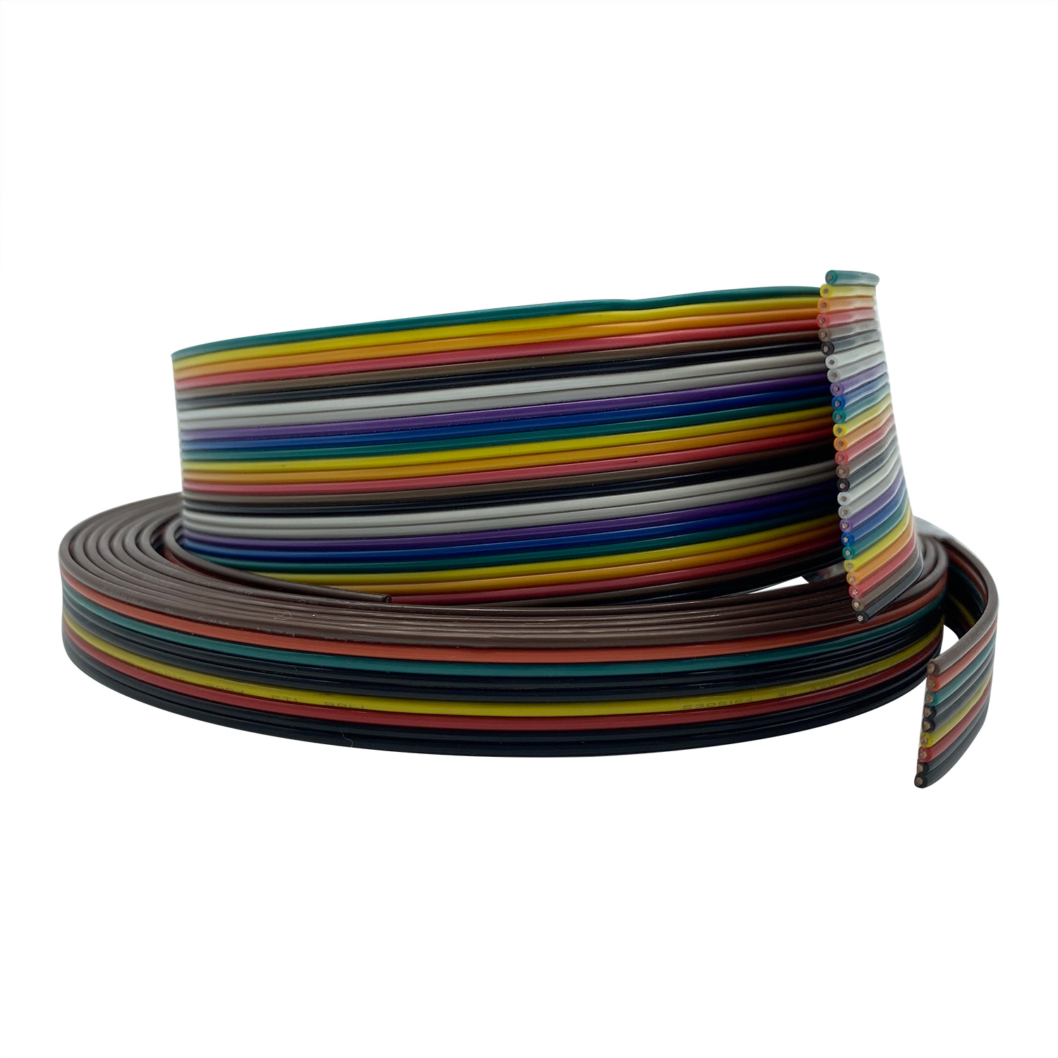 Flat Cable FEP Customized Tinned Copper 24AWG 28AWG Rainbow